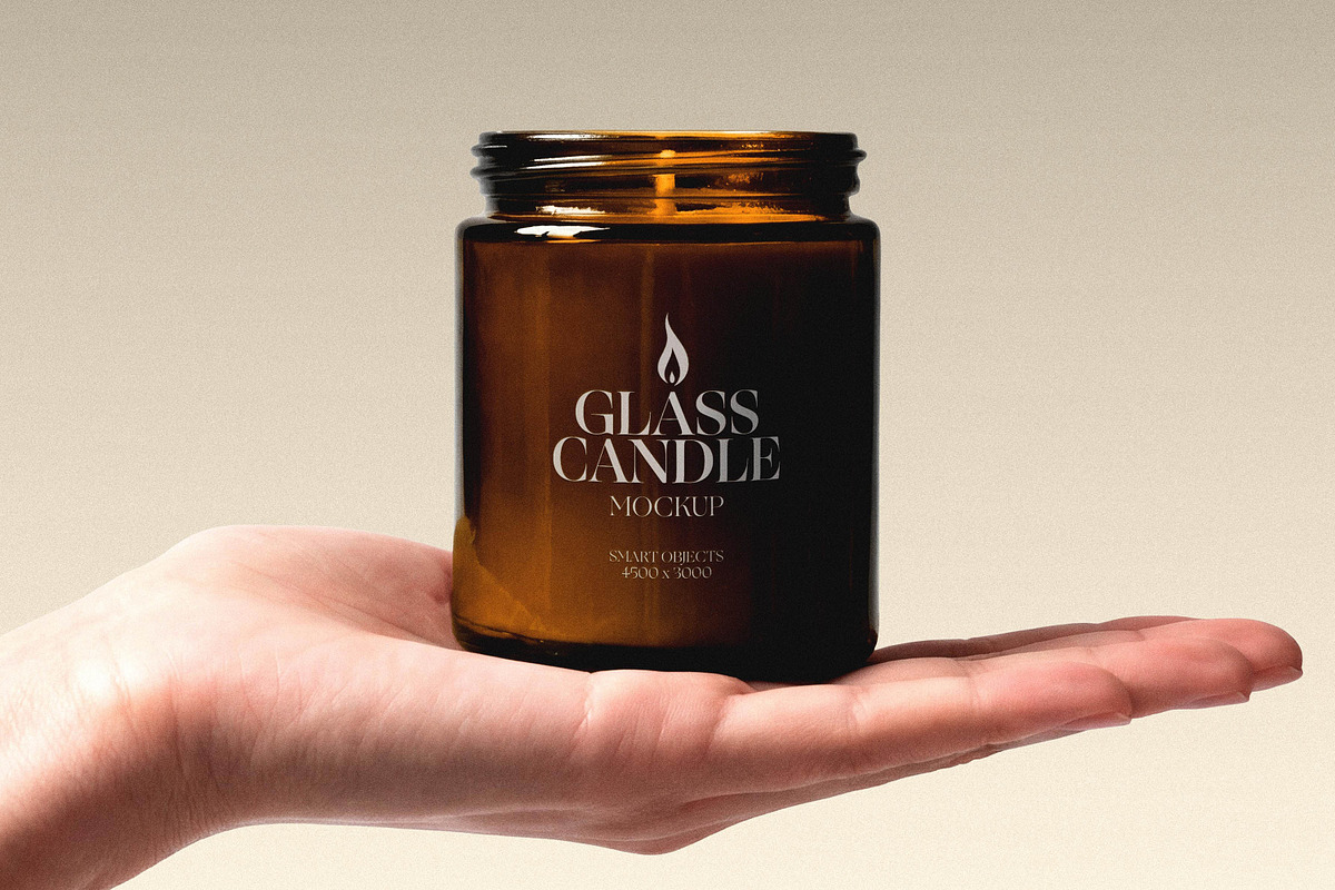 Candle Mockup on Hand, a Household Mockup by Design Squad (Photo 3 of 4)