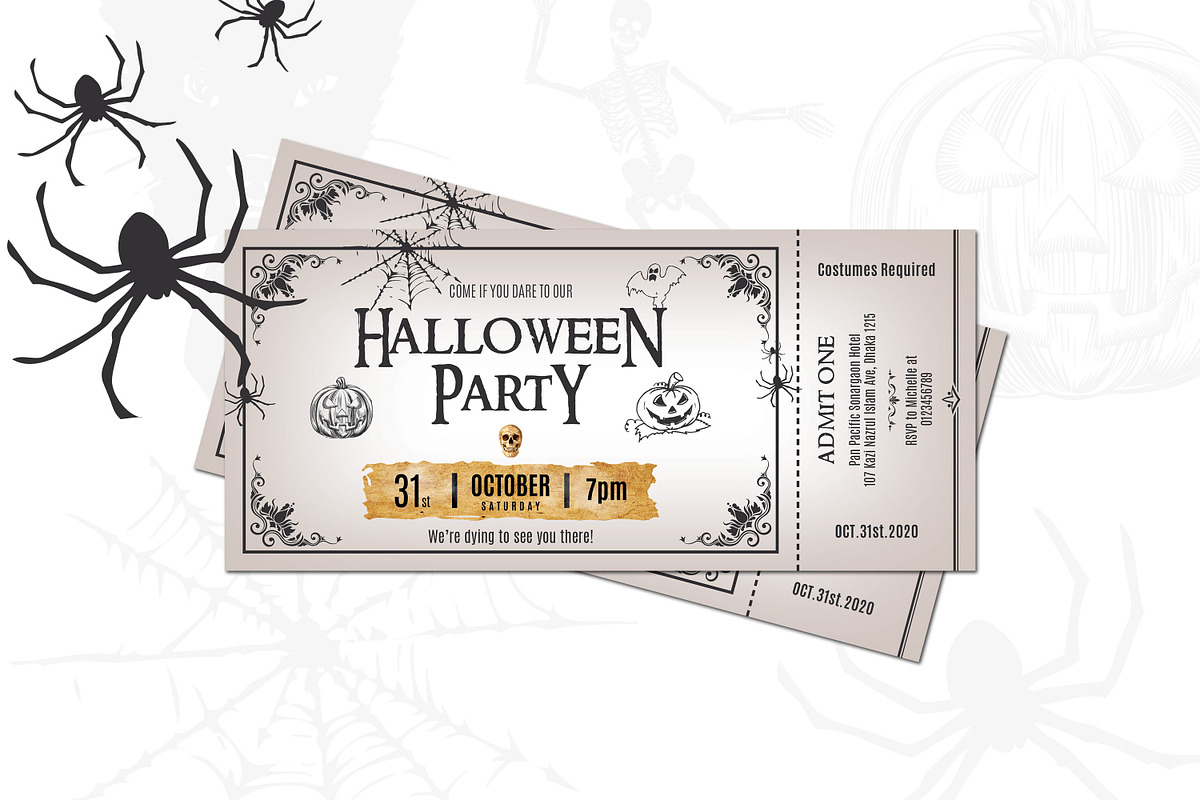 Halloween Ticket, an Invitation Template by Amit Debnath (Photo 4 of 6)