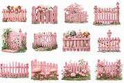 Pink Wooden Fence Clipart, an Illustration by cherrydesign (Thumbnail 3 of 3)