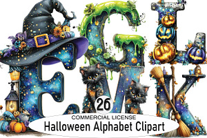Halloween Alphabet Clipart Sublimati, an Animal Illustration by SVGArt