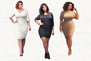 Curvy Girl Clipart Bundle, a Person Illustration by Mash Mash Stickers (Thumbnail 3 of 9)