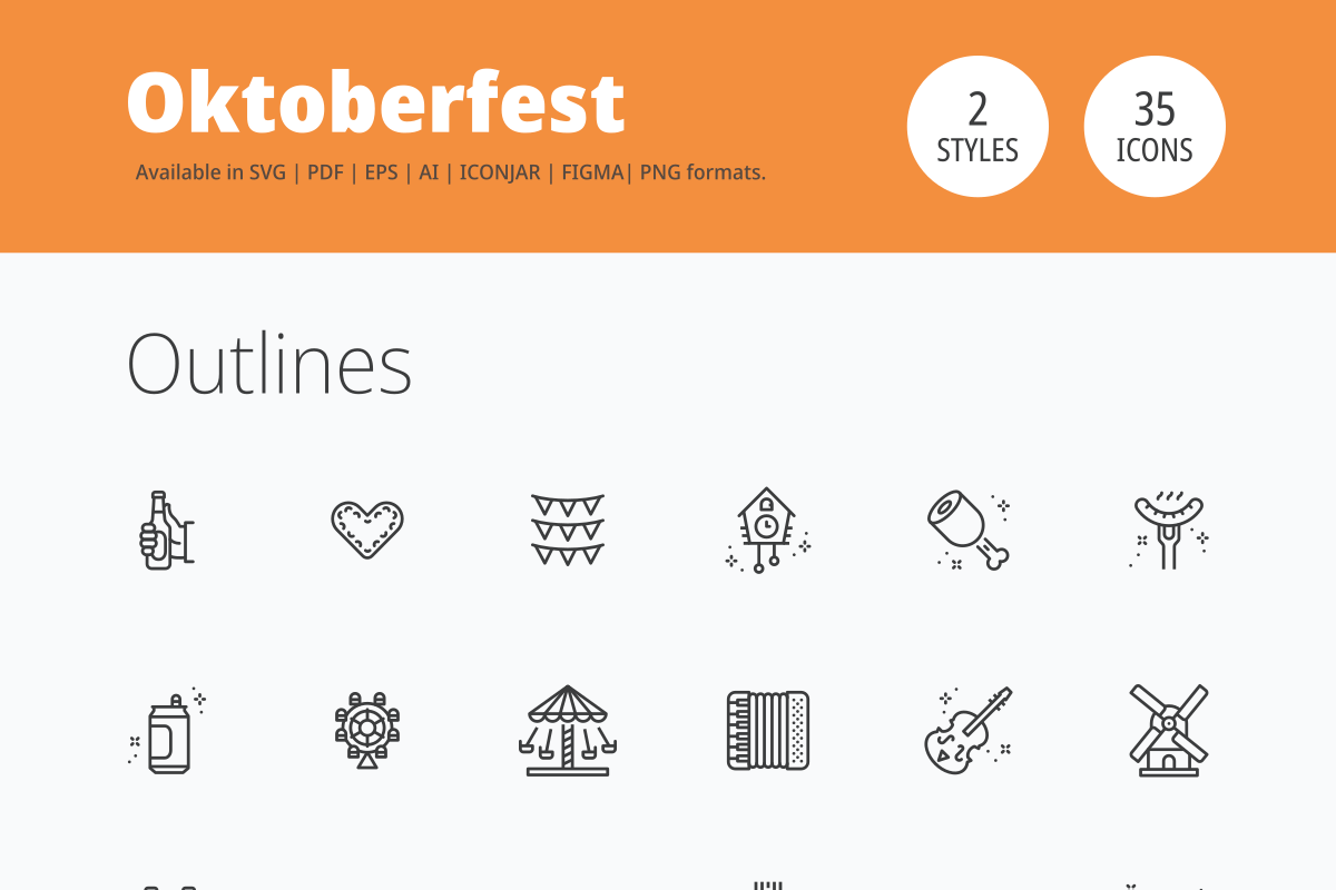 Oktoberfest Icons, an Outline Icon by Amogh Design (Photo 4 of 7)