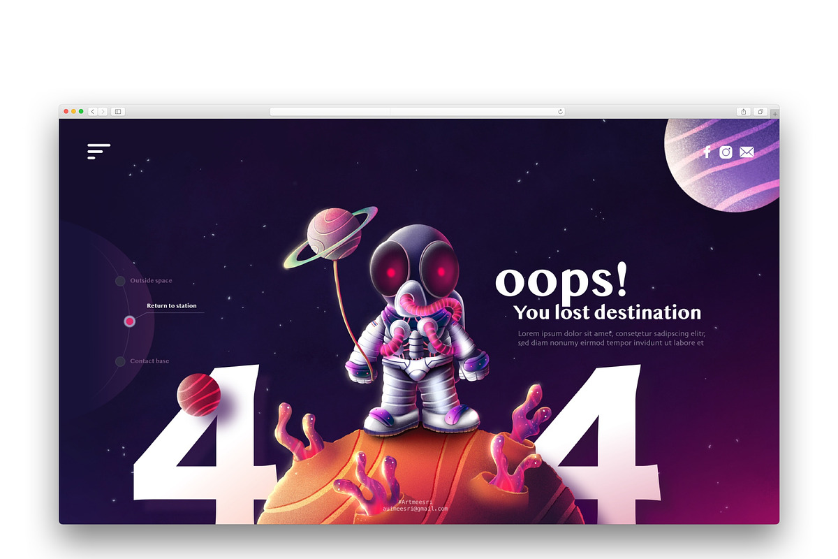 Astronaut in space for 404 web error, a Technology Illustration by Artmeesri (Photo 2 of 3)