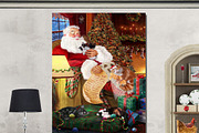 Christmas Santa with Cymric Cat Art, an Animal Illustration by Art Paradise Studios (Thumbnail 2 of 3)