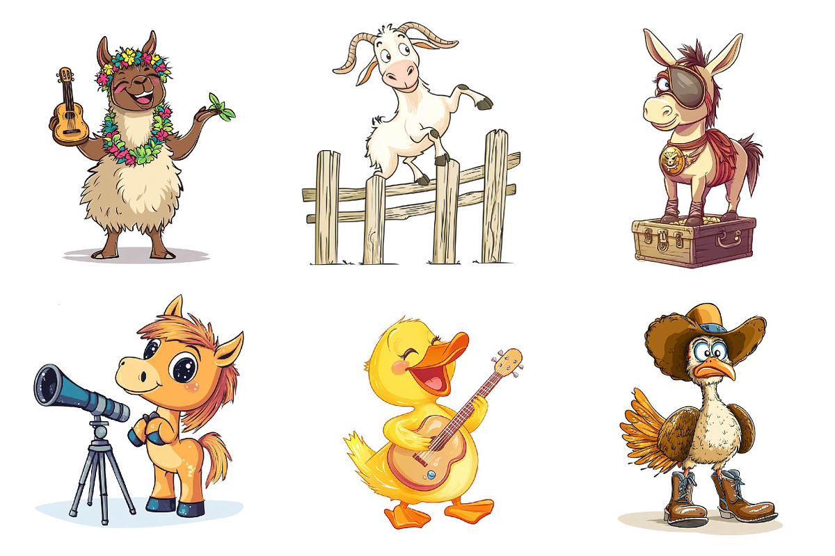 Quirky Funny Farm Animals sublimatio, a 3D by CreationArt (Photo 5 of 5)