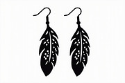 Leaf Earring Silhouette Bundle, a Graphic by balal (Thumbnail 9 of 11)