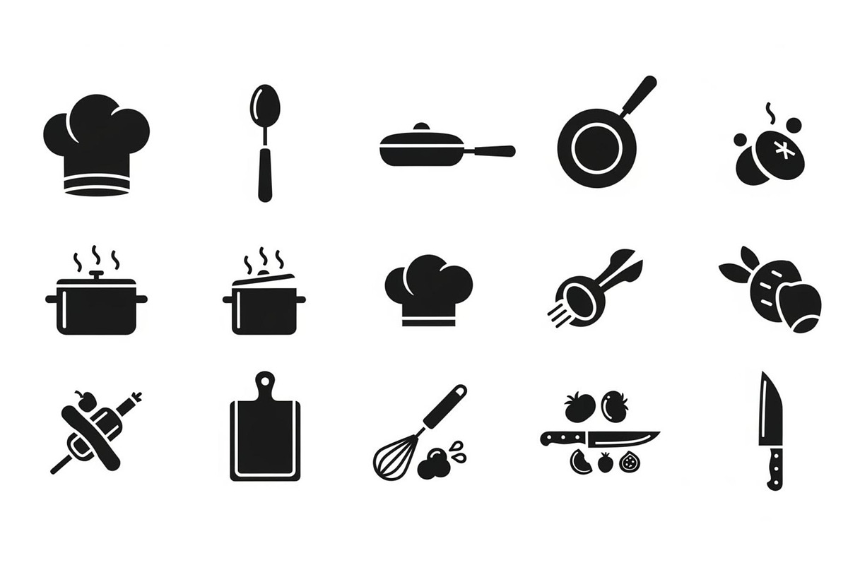 Kitchen Cooking Icon Vector Bundle, an Illustration by jahid234 (Photo 27 of 51)