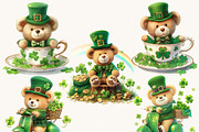 St. Patrick Teddy Bear Clipart, a Seasonal Illustration by BusyDaydesign (Thumbnail 6 of 8)