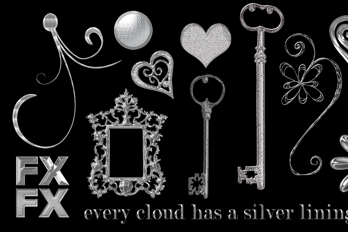 Silver Chrome Photoshop Layer Styles, a Layer Style Add-On by Posh Papers & Patterns (Photo 3 of 10)