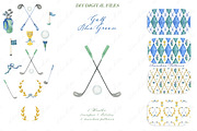 Golf Clipart argyle pattern Retro, an Illustration by LABFcreations (Thumbnail 2 of 4)