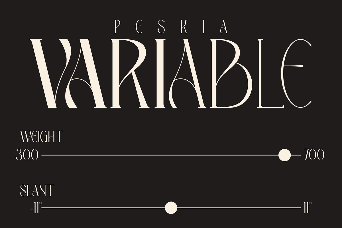 Peskia - Variable Font Family, a Serif Font by Valentino Vergan (Photo 8 of 15)