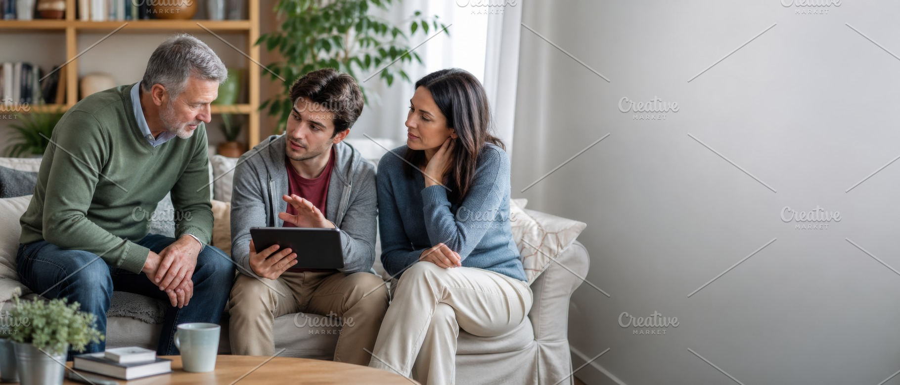 Three people discussing technology i, a Photo by Dvoevnore photos
