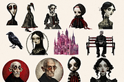 GOTHIC BEAUTIES CHARACTERS CLIPART, a Person Illustration by Daring Digies (Thumbnail 3 of 10)