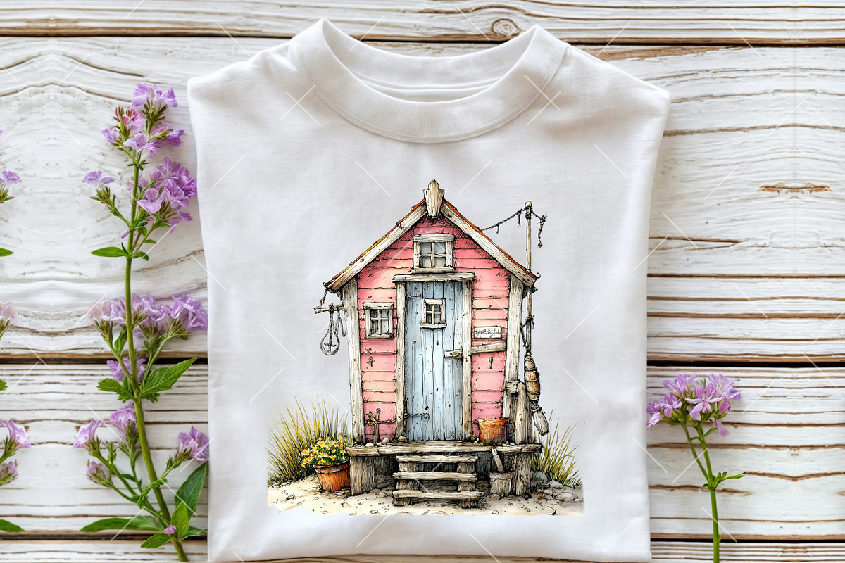 Whimsical Beach Hut Clipart, an Illustration by OK Design (Photo 5 of 6)