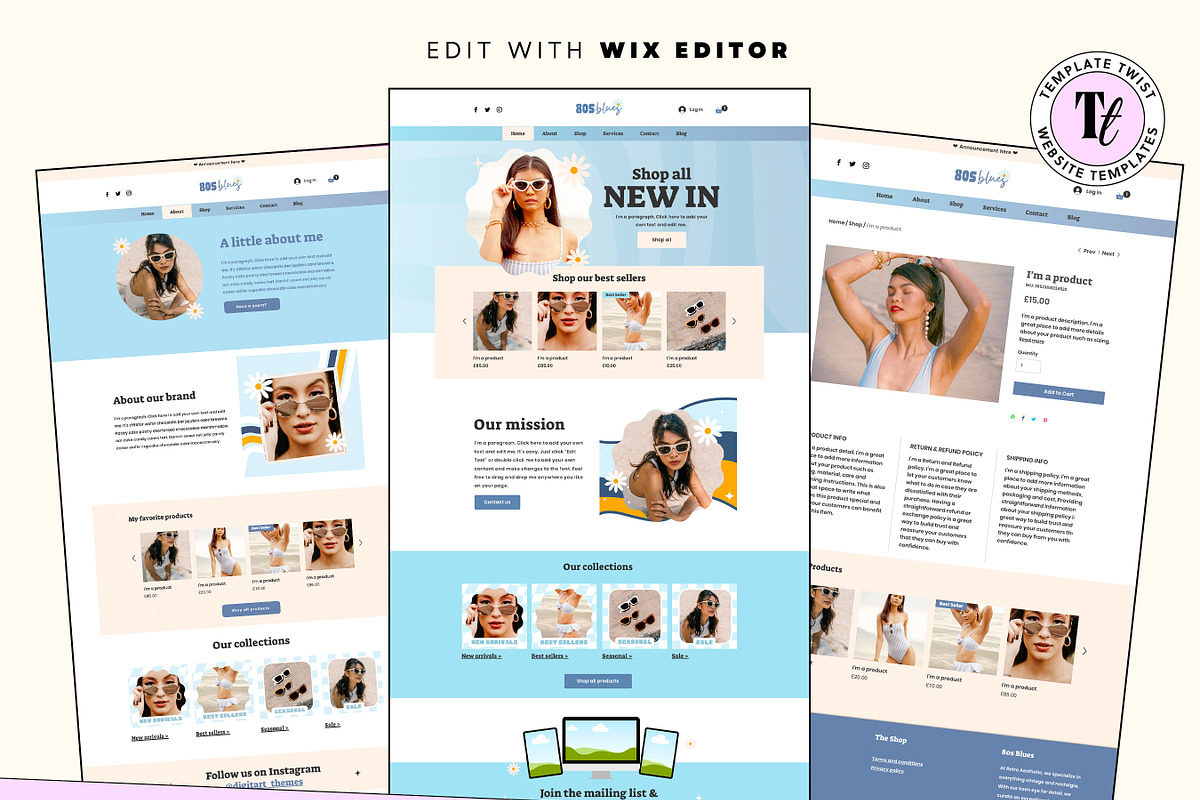 Retro Wix Store Template Bundle, a Wix Template by Template Twist Shop (Photo 3 of 10)