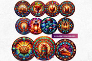 Autumn Stained Glass Round clipart, an Illustration by ThatsDesignArt (Thumbnail 5 of 10)