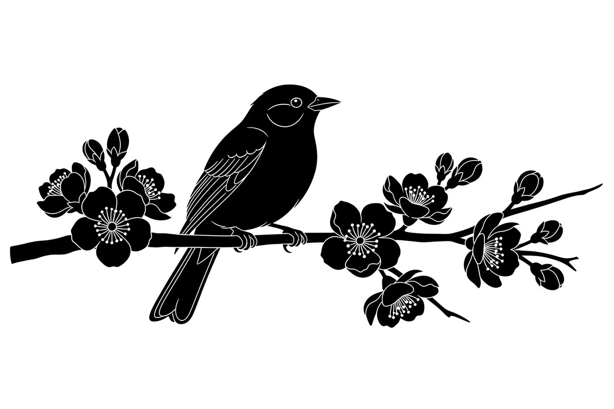 Bird Branch Silhouette Bundle, an Illustration by yasushie (Photo 29 of 31)