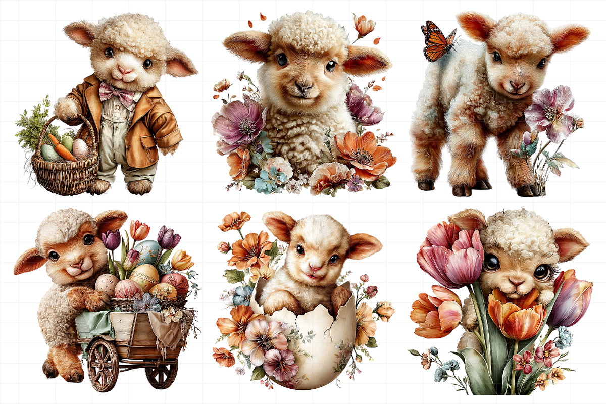 Cute Spring Lamb Clipart, an Illustration by Daily.Designs (Photo 5 of 7)