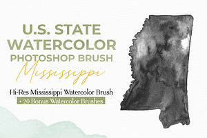 Mississippi US Watercolor PS Brush