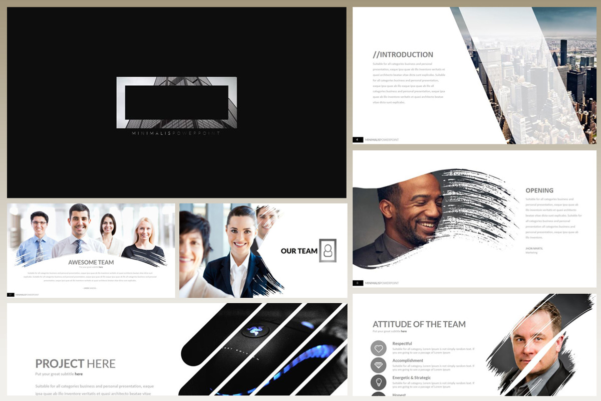 Minimalis Powerpoint Template, a Presentation Template by Dedijuniadi (Photo 1 of 5)