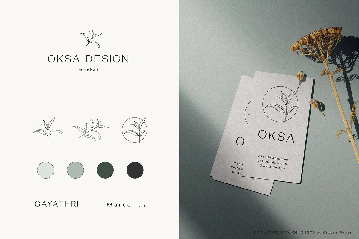 33 delicate logos ~ 6 brand kits, a Branding & Logo Template