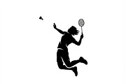 60 Badminton Player Smash Silhouette, a Person Illustration by Amazin_art (Thumbnail 14 of 42)