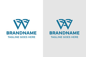 Letter W and WA Victory Flag Logo, a Branding & Logo Template by Pray Art Design Studio