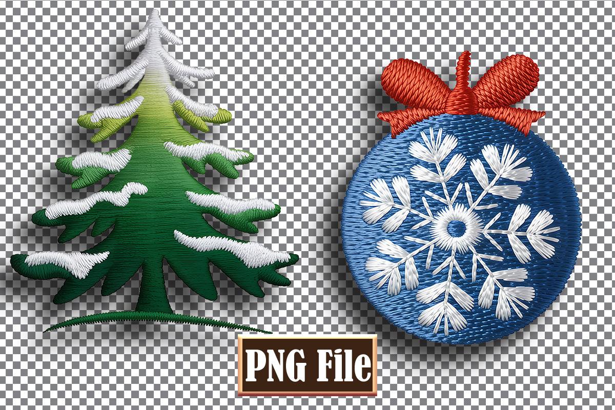 Christmas Embroidery Clipart Bundle, a Seasonal Illustration by protabsorkar11 (Photo 8 of 10)