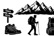Hiking Adventure Silhouette Bundle, an Illustration by yasushie (Thumbnail 16 of 51)