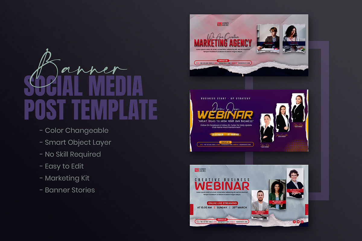 Webinar Social Media Template Bundle, a Social Media Template by Creative_View (Photo 7 of 8)