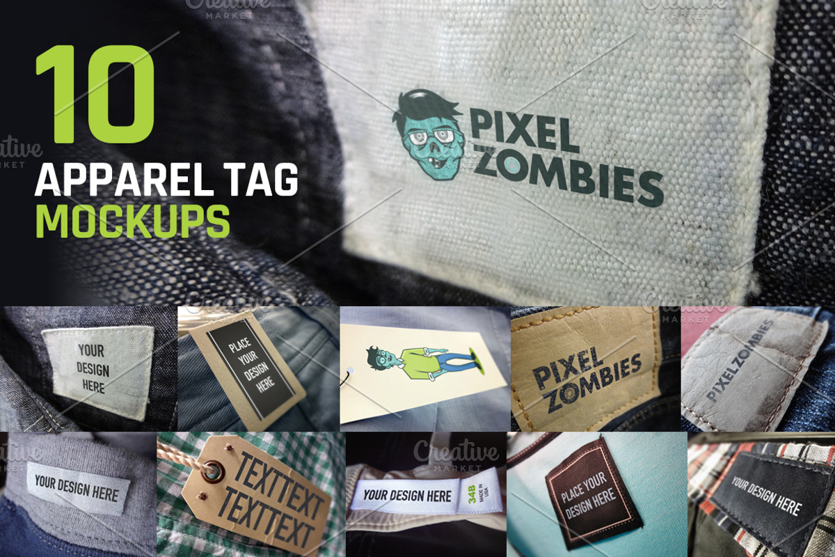 10 Apparel Tag Mockups, a Packaging Mockup by Creative Grenade (Photo 1 of 3)