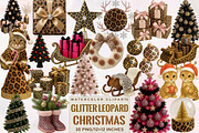 Glitter Leopard Christmas Clipart Bu, an Illustration by SVGArt (Thumbnail 1 of 8)