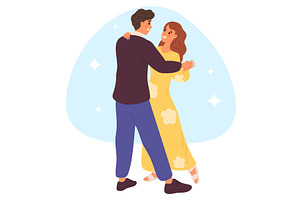 Man and woman in love dancing, a Person Illustration by Vectorbuum