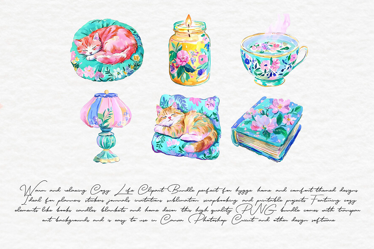 Cozy Life Clipart Bundle, an Object Illustration by Libby Wishes (Photo 8 of 9)