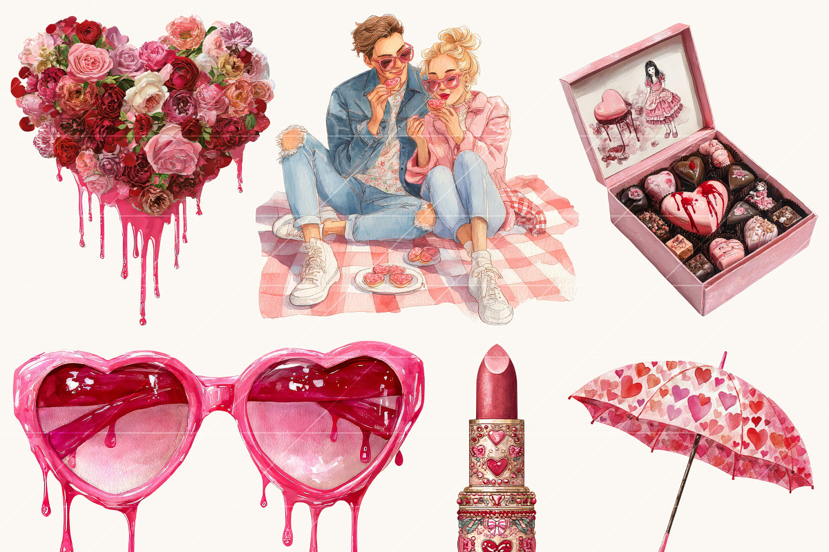 Dark Valentine Couple Clipart, a Person Illustration by Design Scotch (Photo 4 of 8)