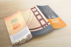 8.5x14 Legal Trifold Brochure Mockup