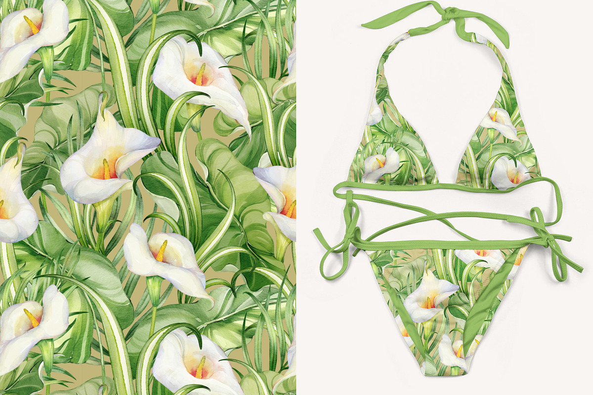Calla Lily Seamless Pattern, a Pattern Graphic by PicByKate (Photo 5 of 13)