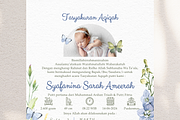 Blue Floral Aqiqah Canva Template, an Invitation Template by Blooming Daisy (Thumbnail 4 of 4)