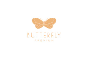 Pastel Butterfly Insect Logo Design