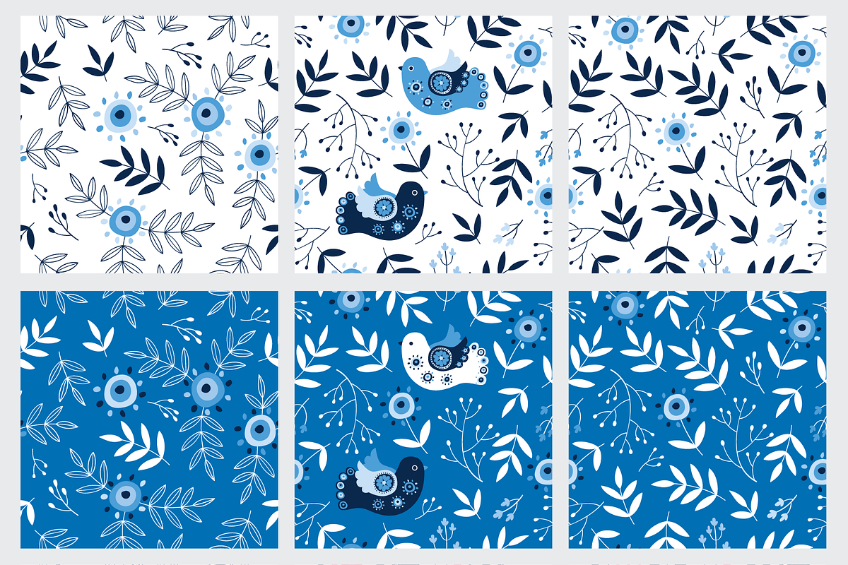 Seamless Floral Patterns, a Pattern Graphic by Tkoko vectors & patterns (Photo 2 of 11)