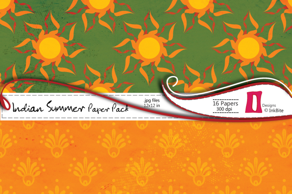 Indian Summer Digital Paper Pack preview 2