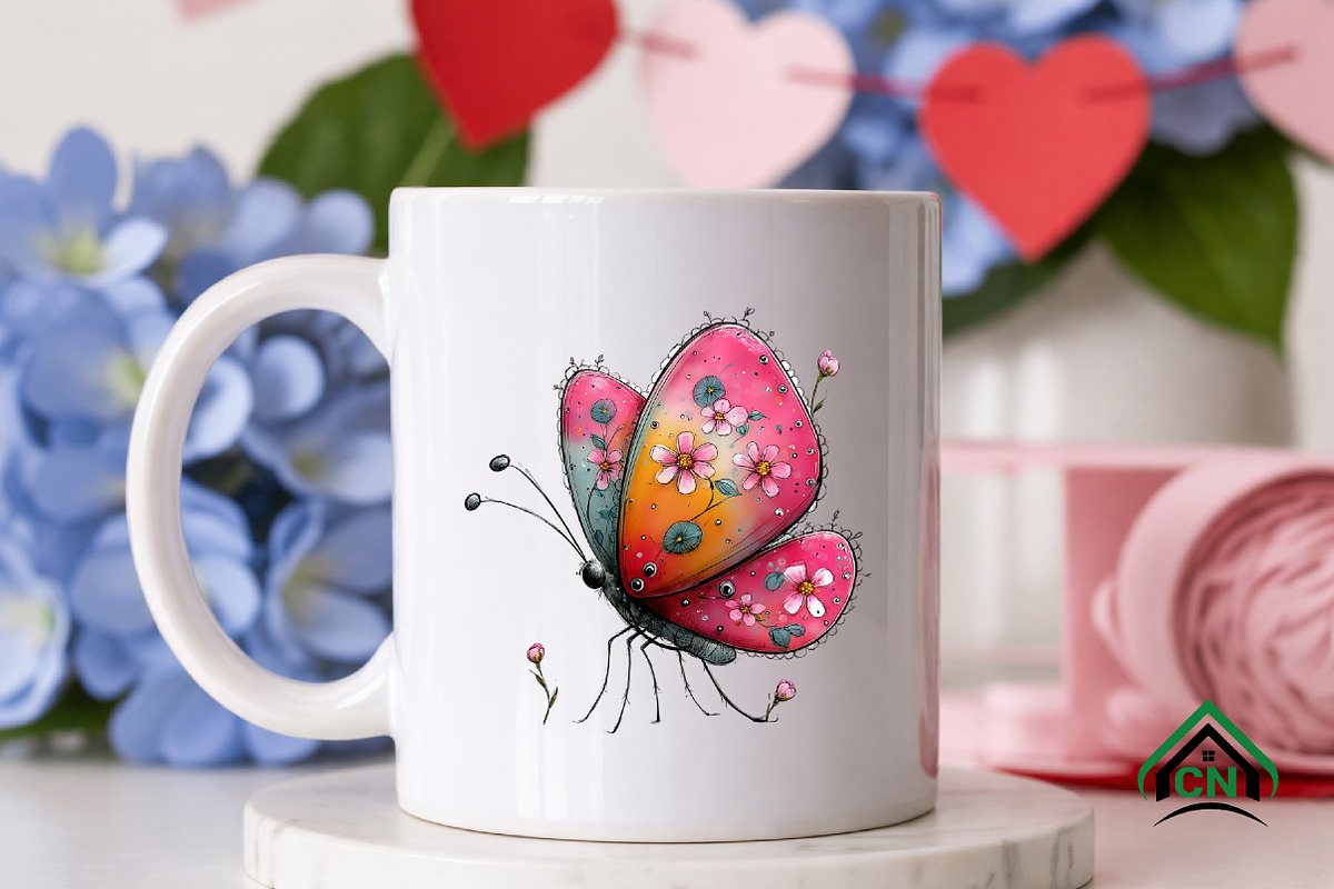 Whimsical Summer Butterfly Clipart, an Illustration by Craft Nest (Photo 8 of 12)