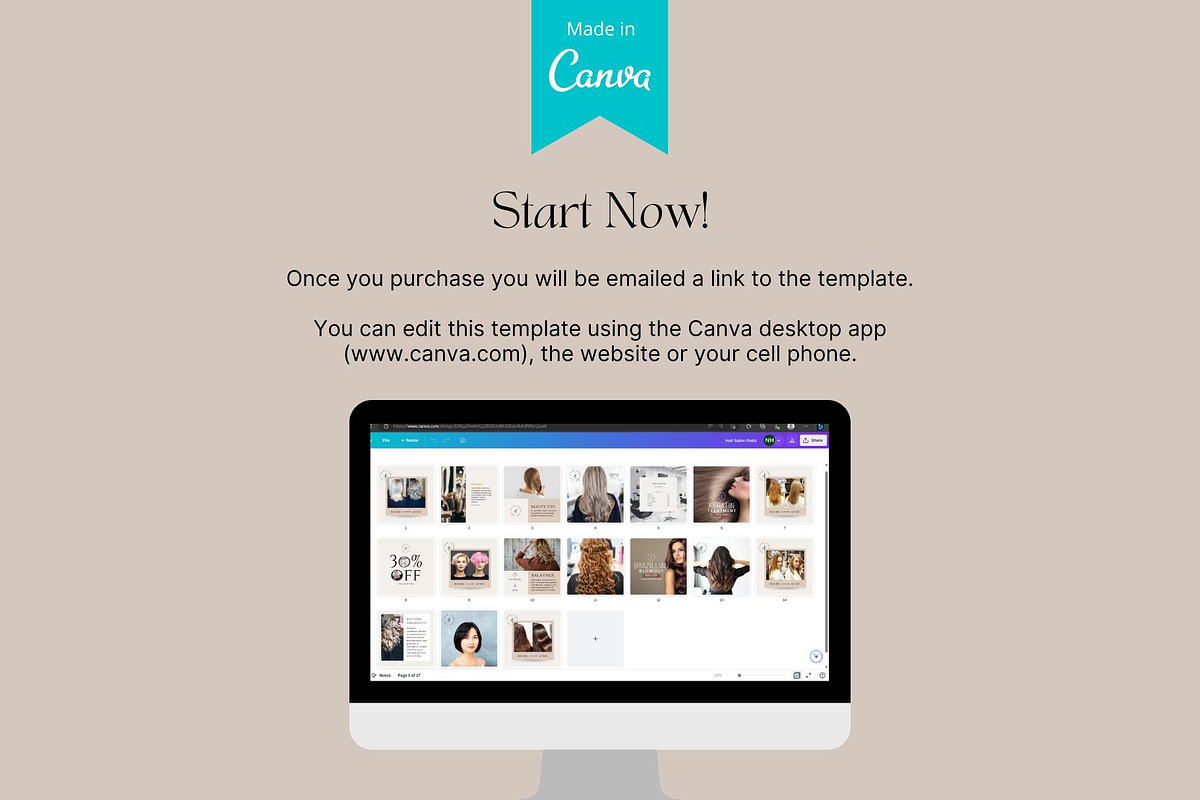 Luxury Hair Salon Instagram Grid, a Social Media Template by Sincerely Media (Photo 11 of 11)