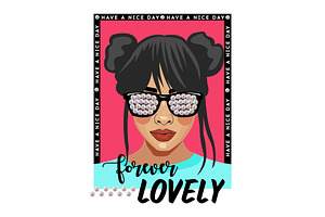 Forever Lovely. Typography Slogan