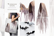 Halloween Clipart, Ghost Watercolor, an Illustration by May • SHO (Thumbnail 3 of 6)
