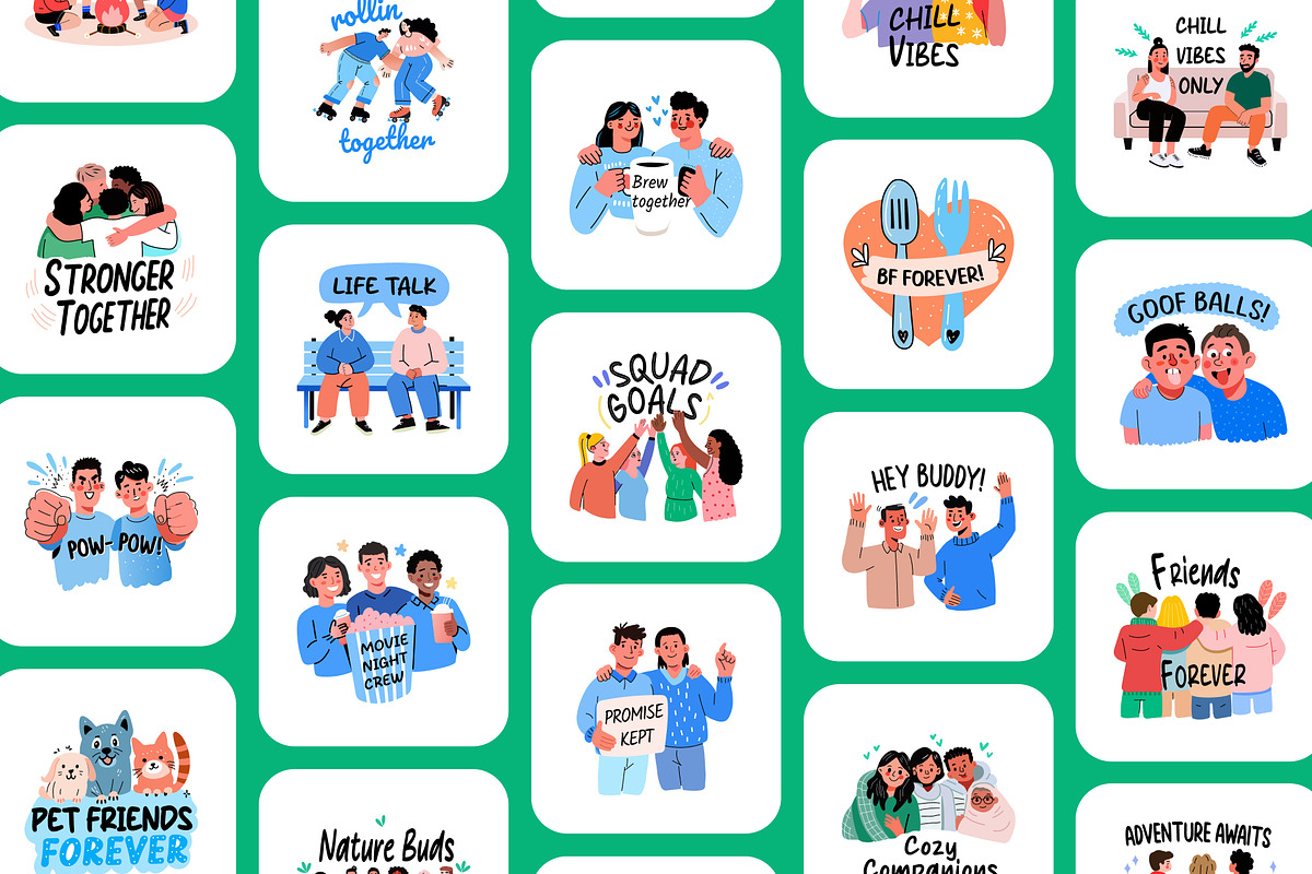 Animated Friends Stickers Pack, an Emoji Icon by Prosymbols (Photo 4 of 5)