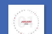 Calendar 2020 Round Style, a Stationery Template by WORAKAMON Design Studio (Thumbnail 1 of 4)
