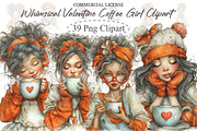 Whimsical Valentine Coffee Girl Clip, an Illustration by designcity5 (Thumbnail 1 of 5)