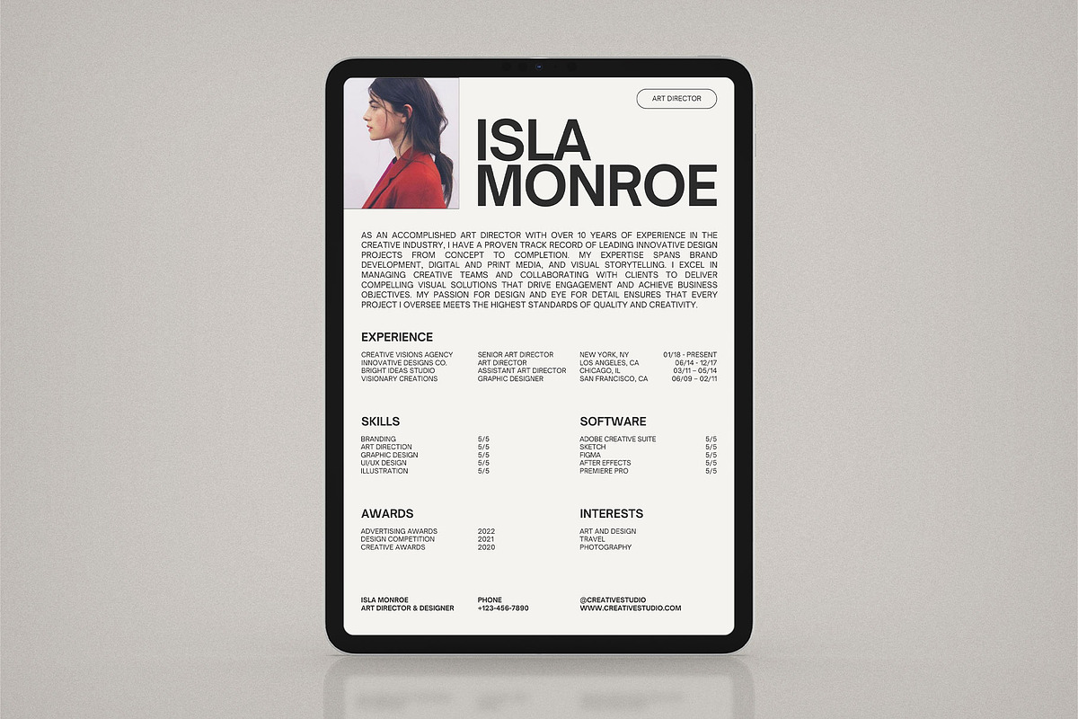 Creative Modern Resume Template, a Resume Template by Moscovita Studio (Photo 7 of 8)