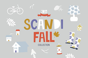 SCANDI FALL. Graphic set